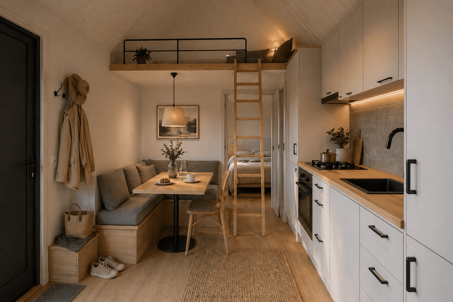 KI-generierte Visualisierung KI-generierte Visualisierung: Muster Tinyhaus Teichberg Freiraum